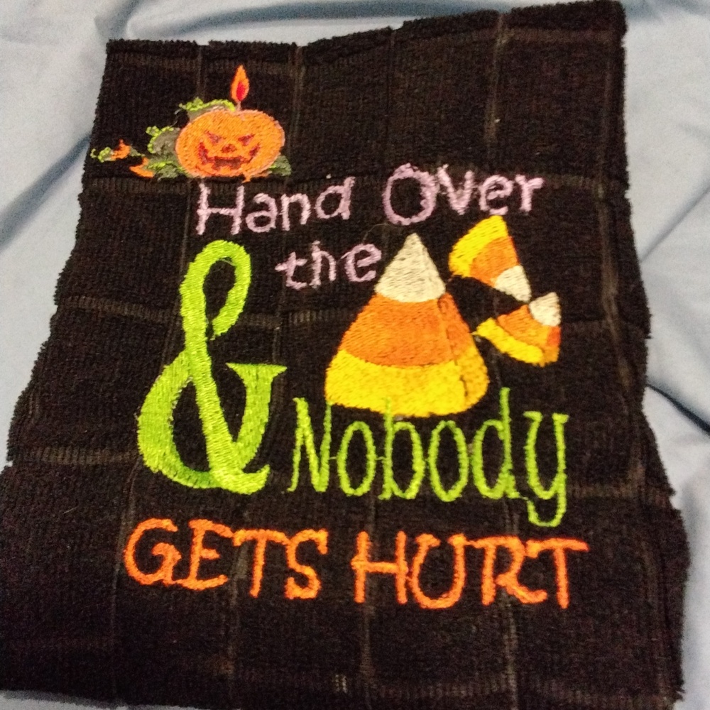 Cute Black and Orange Halloween Hand Towel LIKE NEW